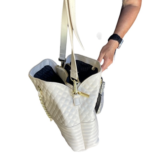 Steve Madden Crossbody/Shoulder Cream Tote Bag - Picture 6 of 13